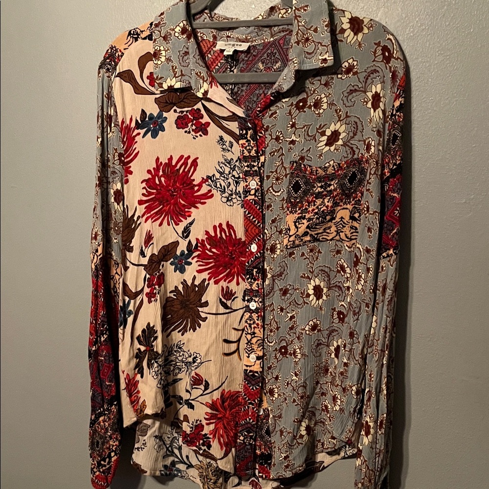 Umgee Multicolor Floral Button-Down Shirt